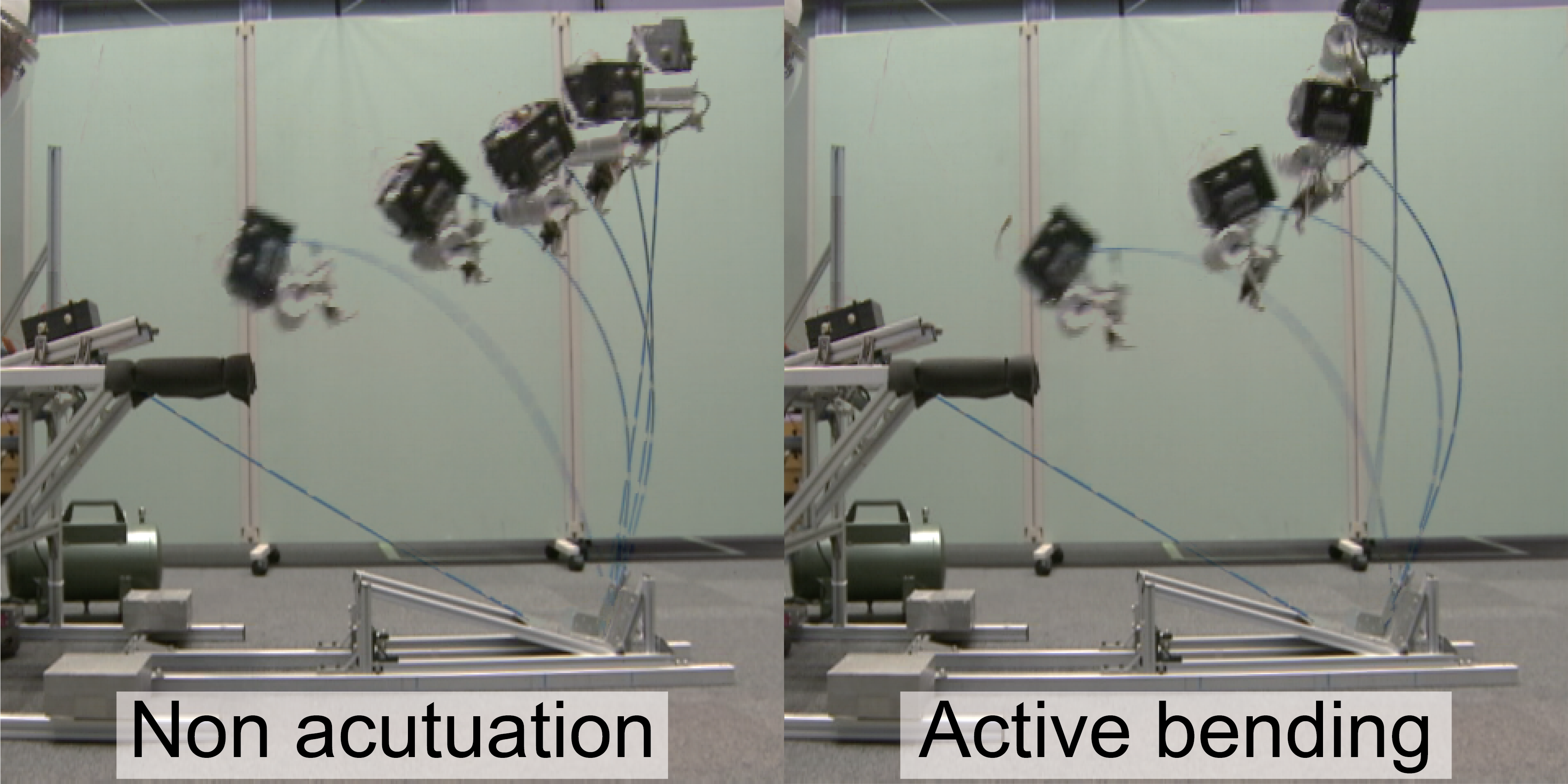 Comparison between non-actuation and active-bending
